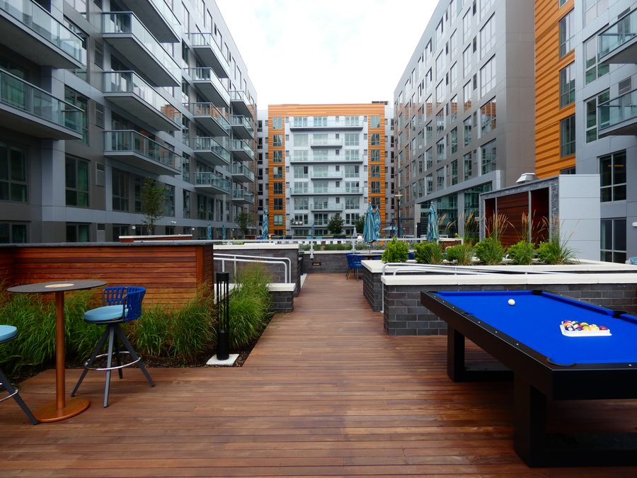 Roof deck with billiards and seating
